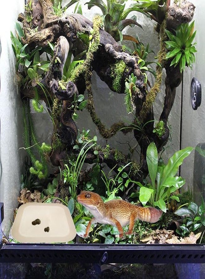 MAGNEECH 2 Pcs Leopard Gecko Potty Pad,Crested Gecko Potty Latrine，Leopard Gecko Tray，Reptile Litter Box，Portable Gecko Tank Accessories (Beige) - Image 2